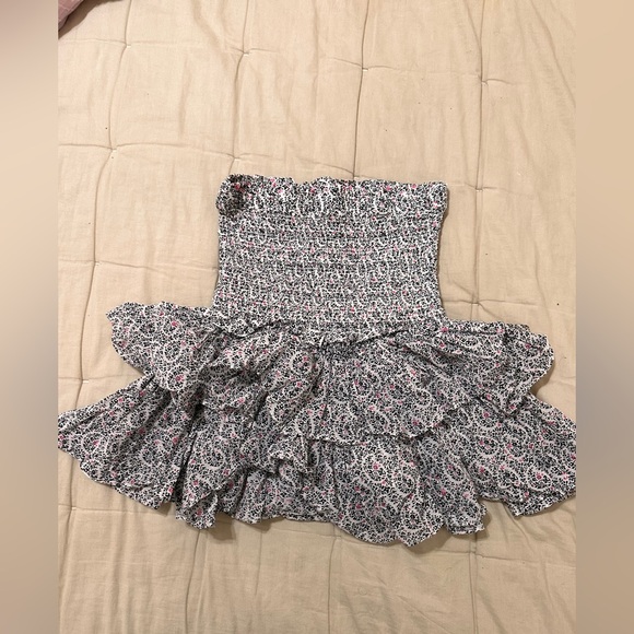Isabel Marant Black and Pink Paisley Mini Skirt - Picture 1 of 4